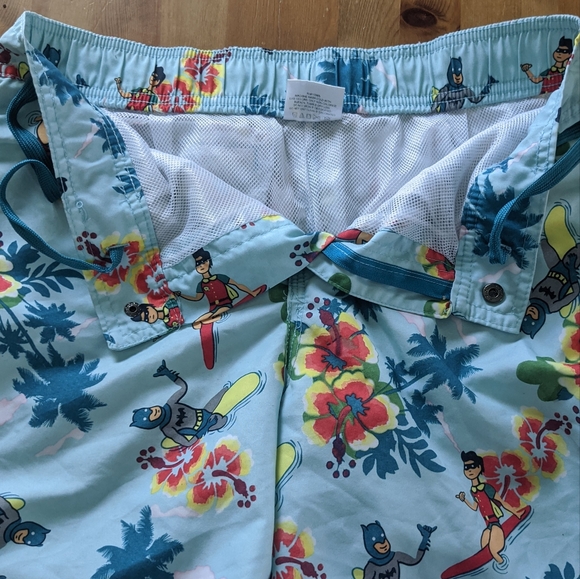 Batman Robin Swim Trunks Surf Board Mesh Shorts DC Comics Hawaiian Men’s Medium - Picture 7 of 7